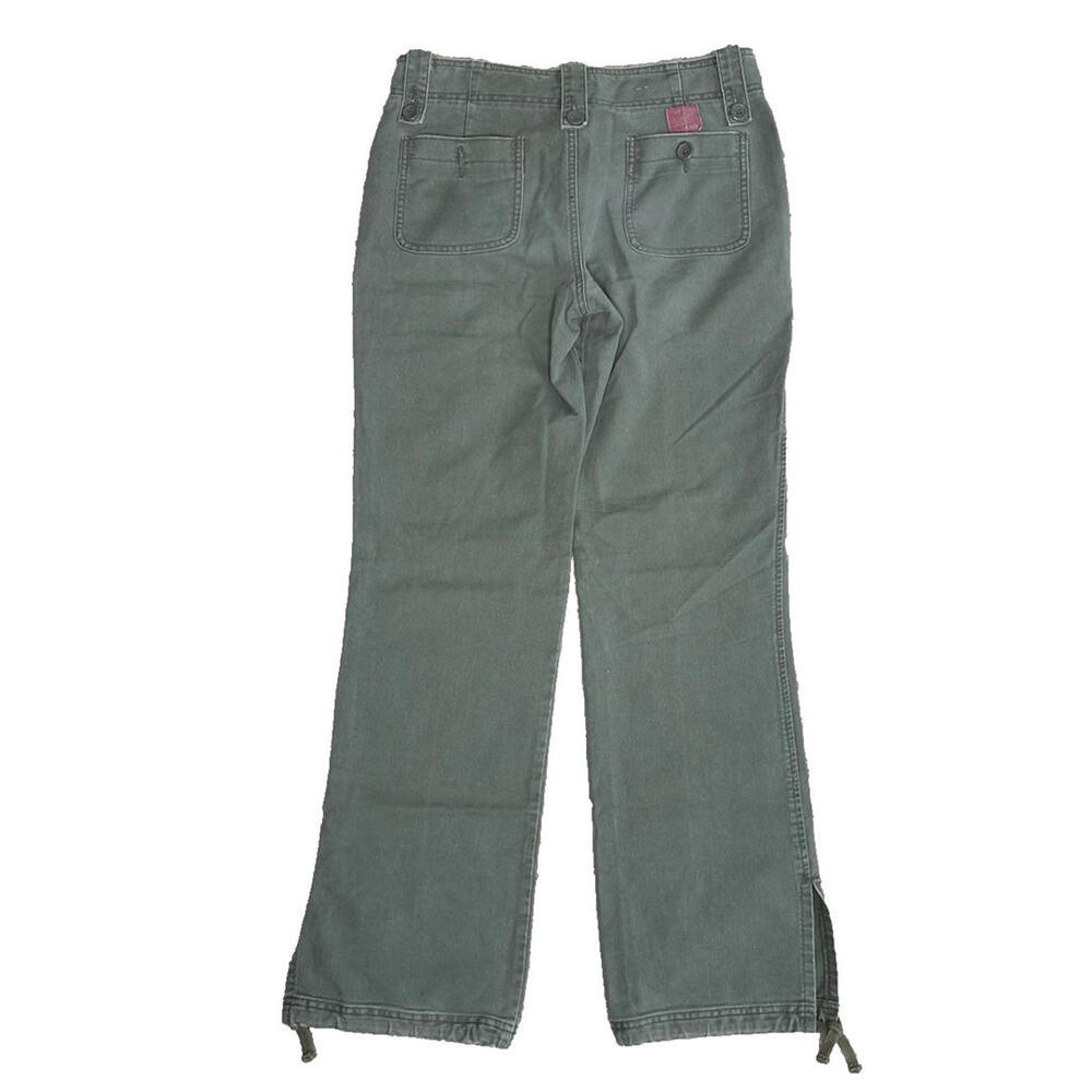 Vintage Y2K American Eagle Cargo Pants Womens 4 Olive Green Utility Split Hem - Picture 5 of 9